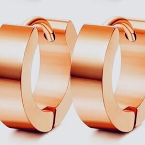 Huggie Hinged hoop earrings Rose Gold